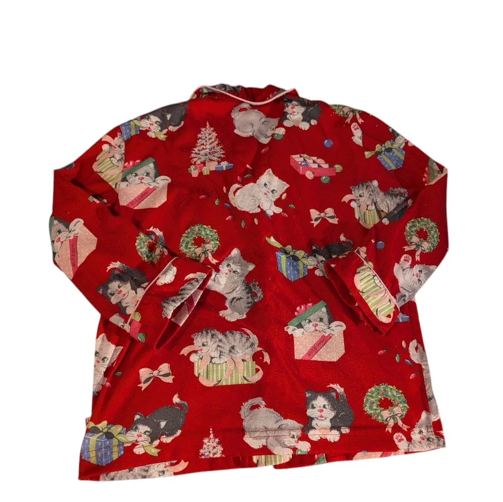 Nick & Nora y2k Red Holiday Christmas Kitten Cats Kids Pajama Set Size‎ 4/5